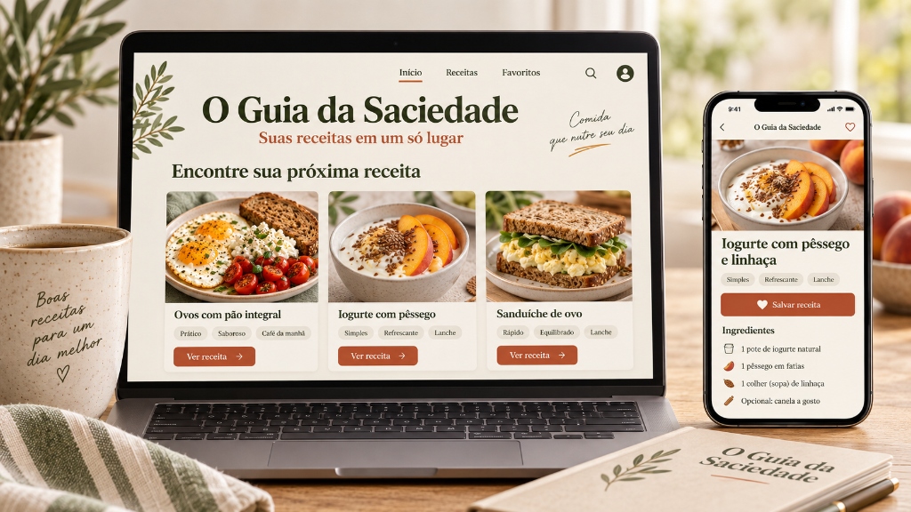 Aplicativo Web O Guia da Saciedade no Computador e Celular